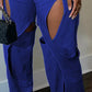 Berry Blue Cut Out Pants