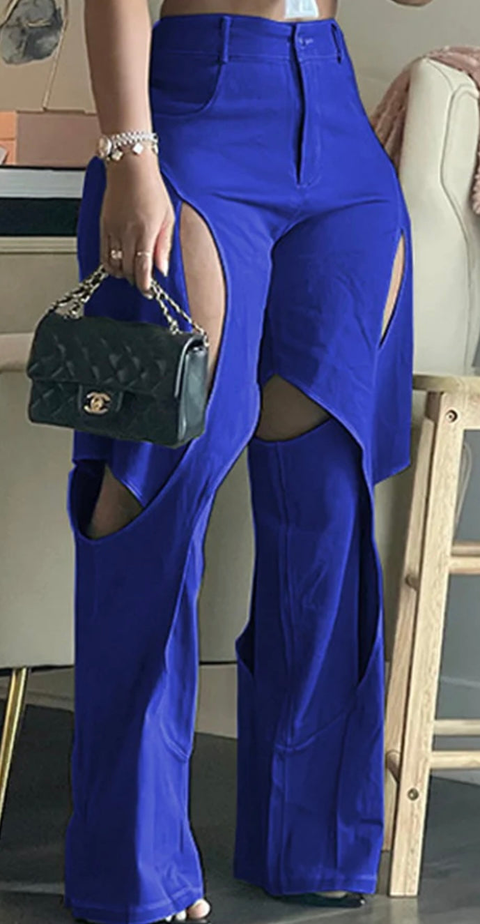 Berry Blue Cut Out Pants